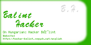 balint hacker business card
